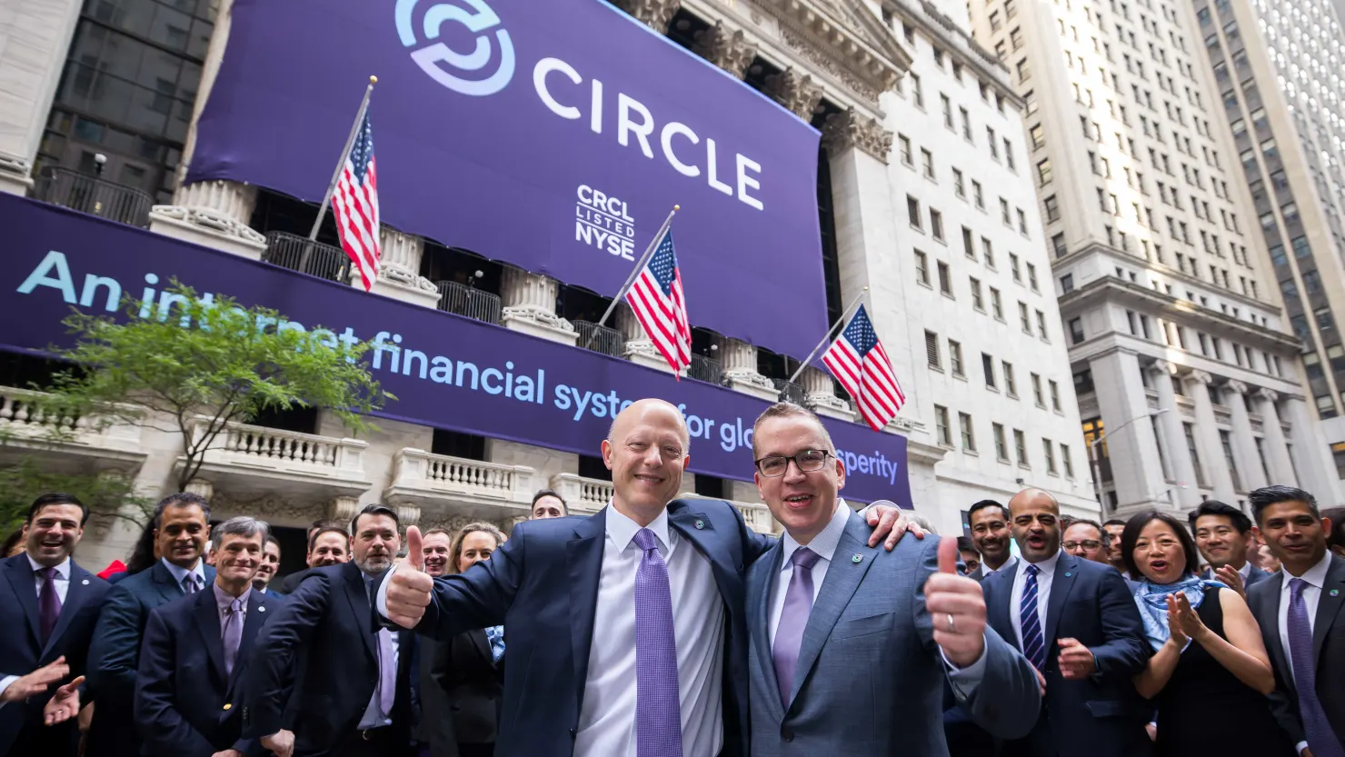 Shares of Coinbase, Circle surge after stablecoin bill passes Senate